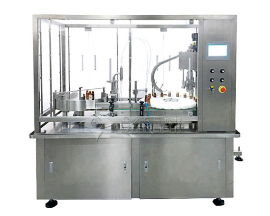 糖漿口服液灌裝生產(chǎn)線,小瓶藥液自動(dòng)灌裝旋蓋一體機(jī)