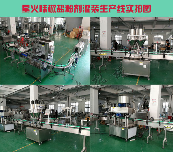 味椒鹽粉劑灌裝生產(chǎn)線-全自動味椒鹽灌裝設(shè)備廠家實拍