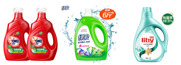 >洗衣液灌裝生產線-全自動洗衣液灌裝設備生產樣品圖