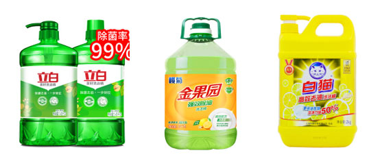 >洗潔精灌裝生產(chǎn)線-洗潔精自動化灌裝線設(shè)備生產(chǎn)樣品圖