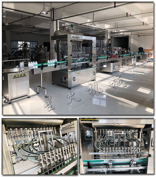 >洗手液灌裝生產(chǎn)線加工設備-全自動洗手液灌裝機實拍圖