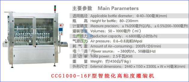 CCGl000-16F型智能化高粘度灌裝機(jī)