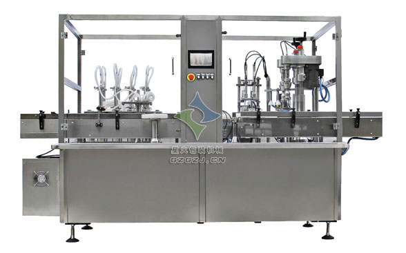 精油自動灌裝生產線,全自動精油灌裝旋蓋一體機