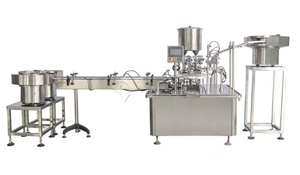 西林瓶全自動液體灌裝生產(chǎn)線,液體灌裝旋蓋一體機