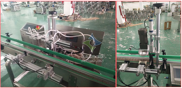 四頭磁力泵灌裝生產線,小型液體灌裝旋蓋生產線